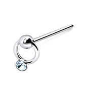 Stone Ring Silver Straight Nose Stud NSKA-40